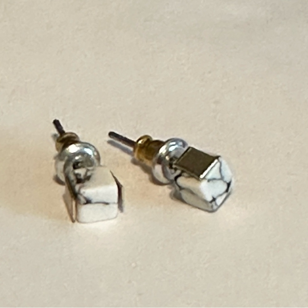 Faux marble stud earrings